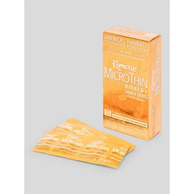 Kimono MicroThin Ribbed and Sensi Dots Latex Condoms 12 Count