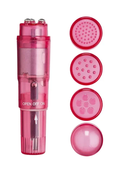 Cloud 9 - Mini Massager Pocket Rocket Pink with 4 Attachments