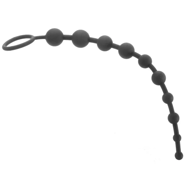 Anal Adventures Platinum Silicone 10 Anal Beads By Blush - Black