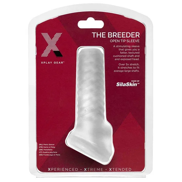 Open Tip Xplay Breeder Textured Penis Sleeve by Perfect Fit — image 6 of 6
