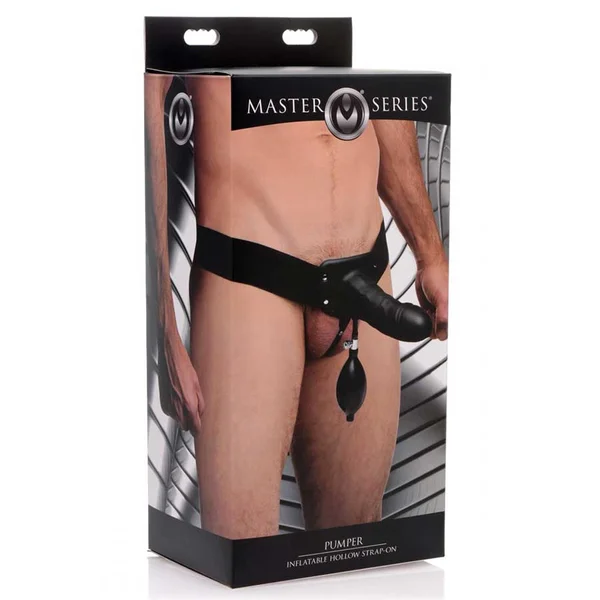 Pumper Inflatable Black Hollow Strap On for Men by Master Series — image 5 of 5