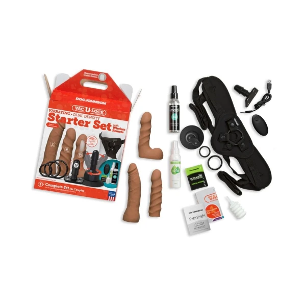 Vac-U-lock Vibrating Dual Density Starter Set with Wireless Remote