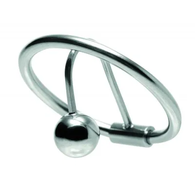 Halo Urethral Plug With Glans Ring Steel Silver