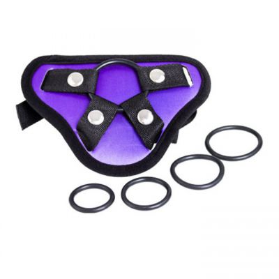 Bondara Purple Satin Strap On Harness