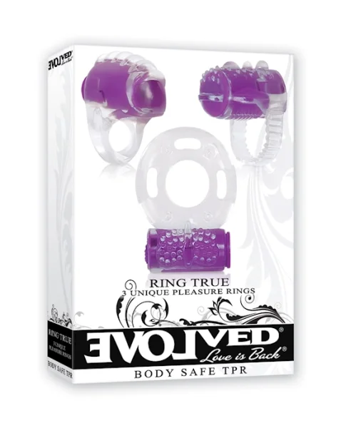Evolved Ring True Unique Pleasure Ring - Purple
