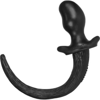 Oxballs Silicone Puppy Tail Anal Plug Bulldog Black