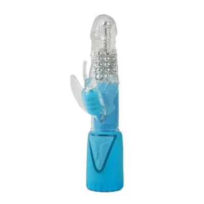Climax Flight Rotating Beaded Rabbit Vibrator Blue 11 7 Inch