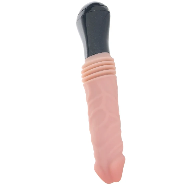Dr. Skin Dr. Knight 5" Thrusting, Gyrating & Vibrating Silicone Dildo With Handle By Blush - Vanilla
