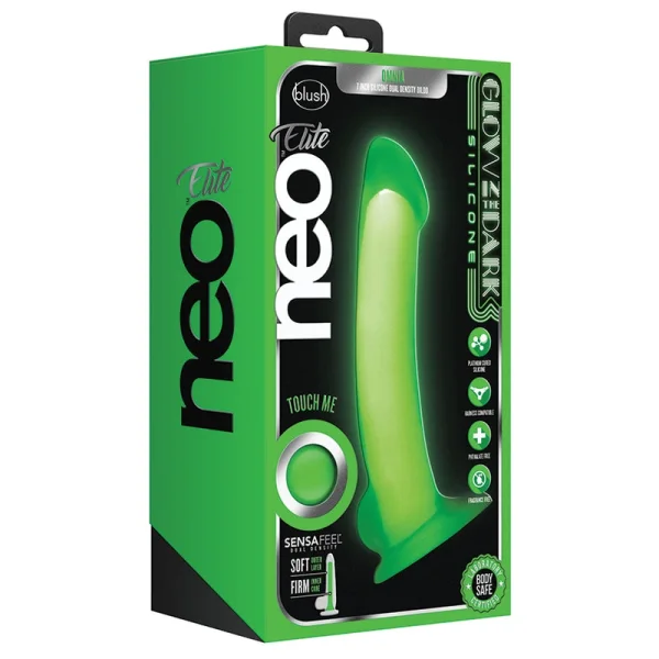 Blush Neo Elite GLOW in the Dark Omnia Dual Density Dildo
