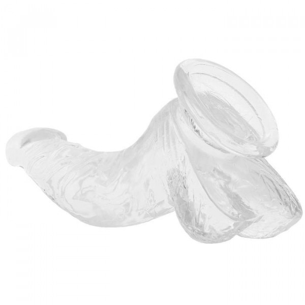 7" Clear Suction Cup Dildo With Balls