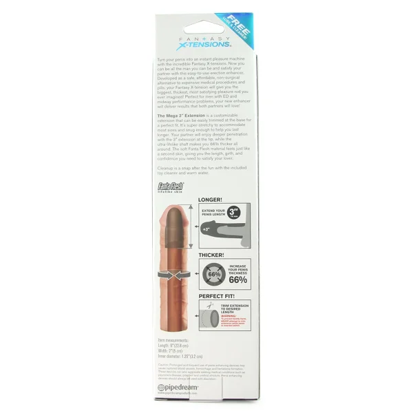 Fantasy X-Tension Mega 3-Inch Penis Extension Sleeve - Flesh