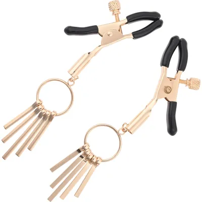 Sex Mischief Verge Nipple Clamps By Sportsheets Gold Black