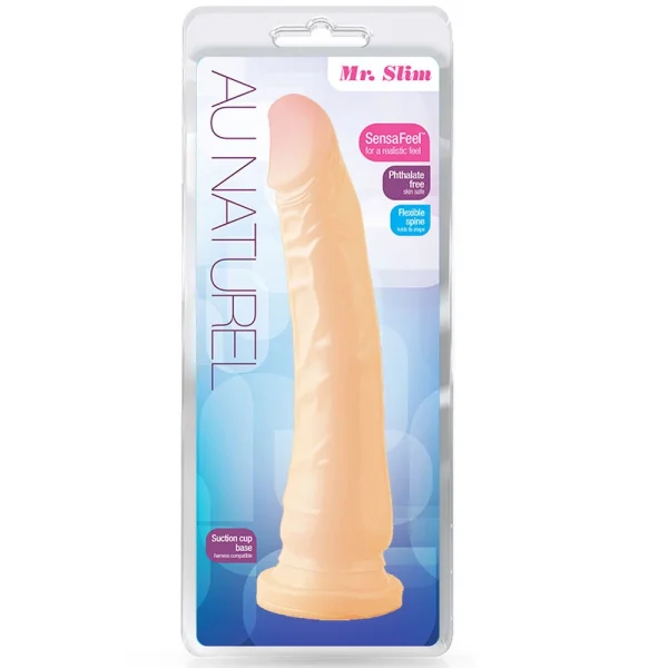 Au Naturel Mr. Slim 9.5 Inch Sensa Feel Dual Density Dildo By Blush - Vanilla