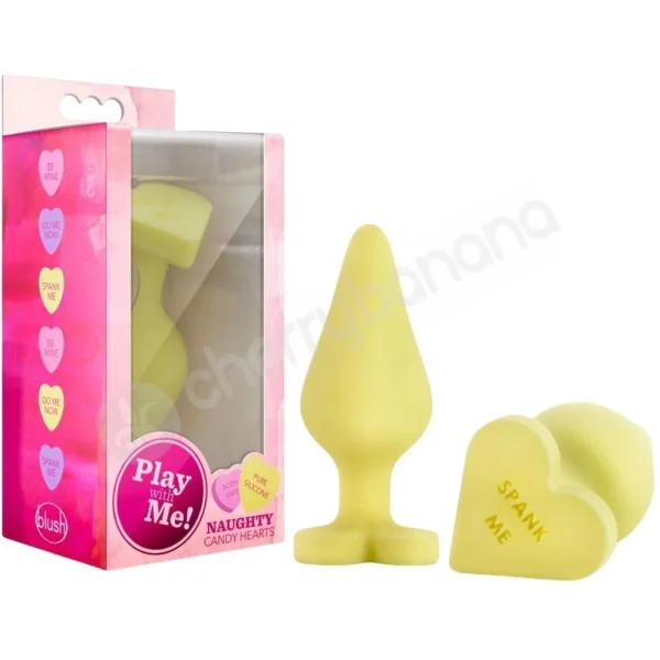 Play With Me Naughty Candy Heart "Spank Me" 3.25" Butt Plug