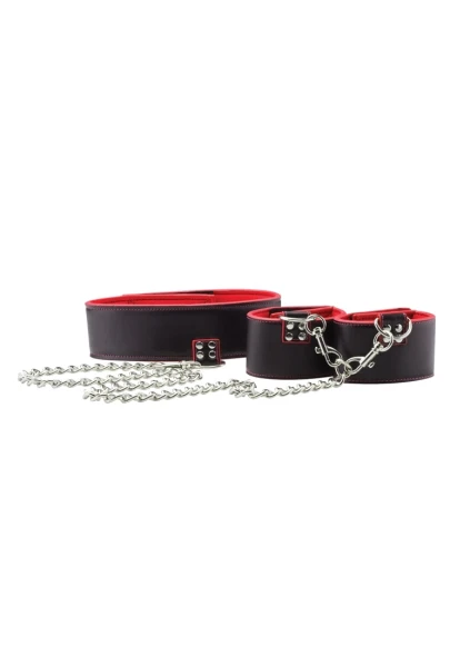 Reversible Collar and Wrist Cuffs - Red