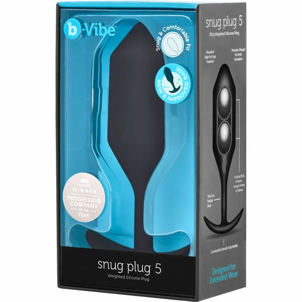 B-Vibe Snug Plug 5 Black Large Butt Plug