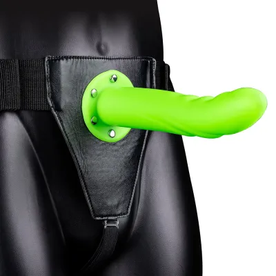 Textured Curved 8 Inch Hollow Strap On
