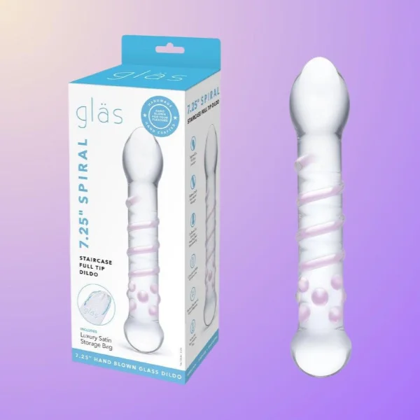 Gläs Spiral Staircase Full Tip G-Spot Glass Dildo
