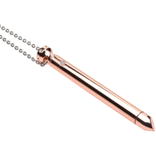 Charmed 7X Rechargeable Stainless Steel Vibrating Necklace - Rose Gold