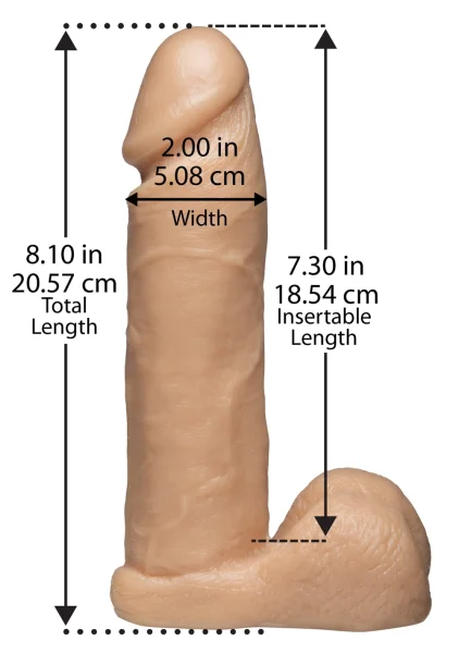 Doc Johnson Vac-U-Lock 8" Realistic Cock - Vanilla