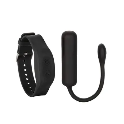 Petite Bullet Mini Vibrator With Wristband Remote Black