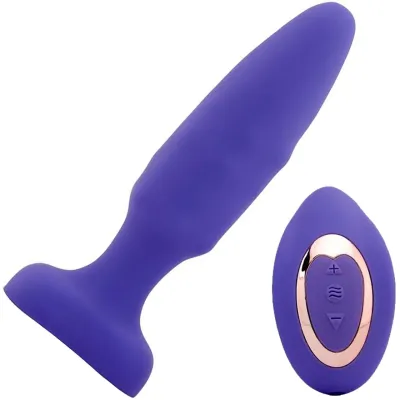 Fino Rechargeable Silicone Vibrating Anal Plug With Roller Motion Remote By Nu Sensuelle Ultra Violet