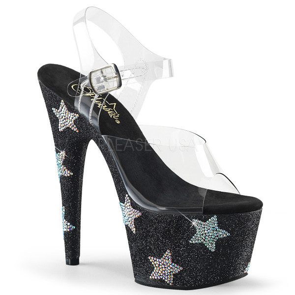 7 inches Heel, 2 3/4 inches PF Ankle Strap Sandal W/ RS Stars — image 5 of 8