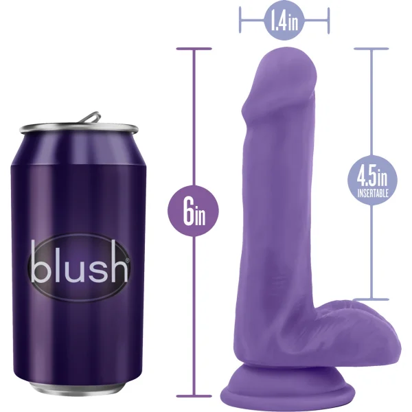 Au Naturel Bold Delight 6 Inch Sensa Feel Dual Density Dildo By Blush - Purple