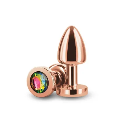 Rear Assets Rose Gold Rainbow Gem Petite Anal Plug