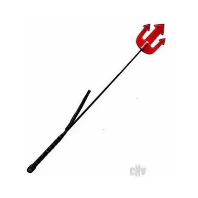 Whips Paddles Rouge Leather Devil Riding Crop Red