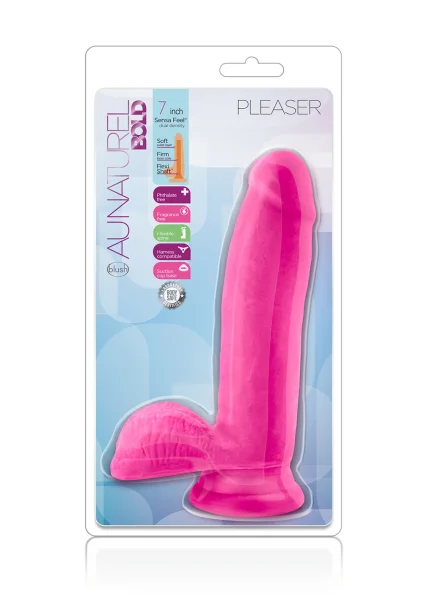 Au Naturel Bold Pleaser 7 Inch Sensa Feel Dual Density Dildo By Blush - Purple