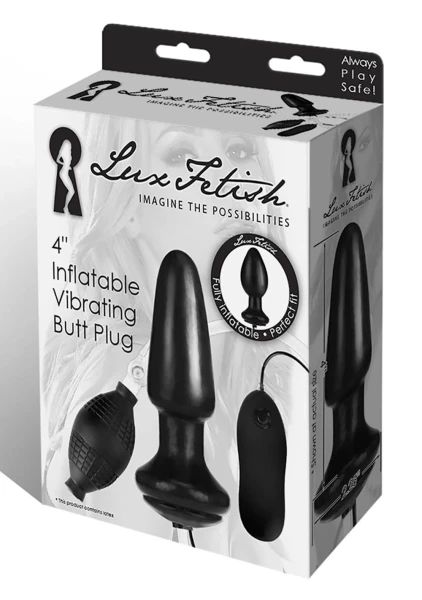 Lux Fetish 4" Inflatable Vibrating Butt Plug