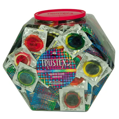 Trustex Duocolor Asst Condom 100 Bowl