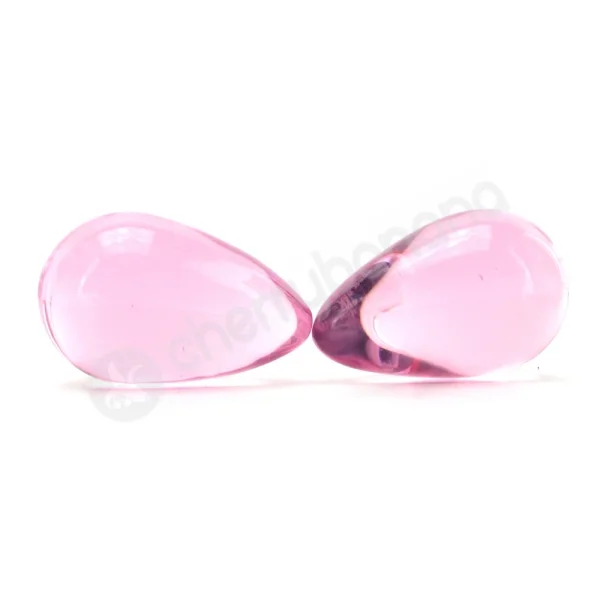 Crystal Pink Large Premium Glass Eggs