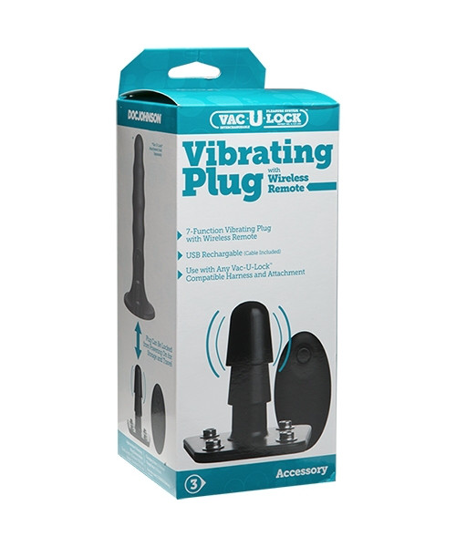 Vac-U-Lock - Vibrating Plug with snaps & Wireless remote
