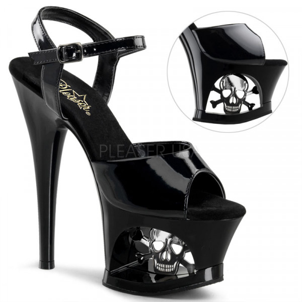 MOON-709SK - 7" Heel, 2 3/4" Cut-Out PF Ankle Strap Sandal