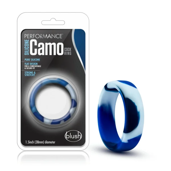 Blush Performance Blue Camouflage Silicone Camo Cock Ring — image 4 of 6