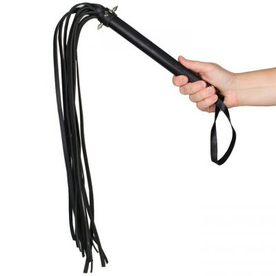 Bondara Luxe Misfit Leather Studded Flogger 28 Inch