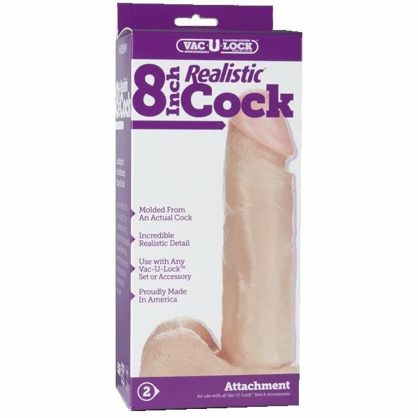 Doc Johnson Vac-U-Lock 8" Realistic Cock - Vanilla