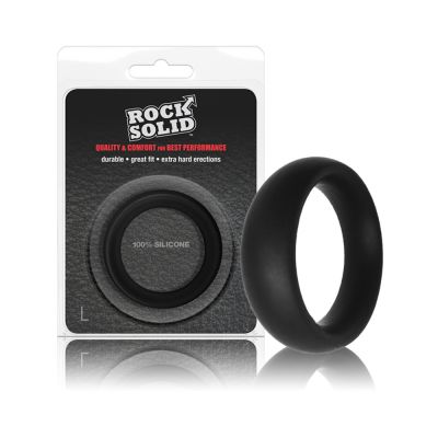 Rock Solid Silicone Black C Ring Large 2in In A Clamshell