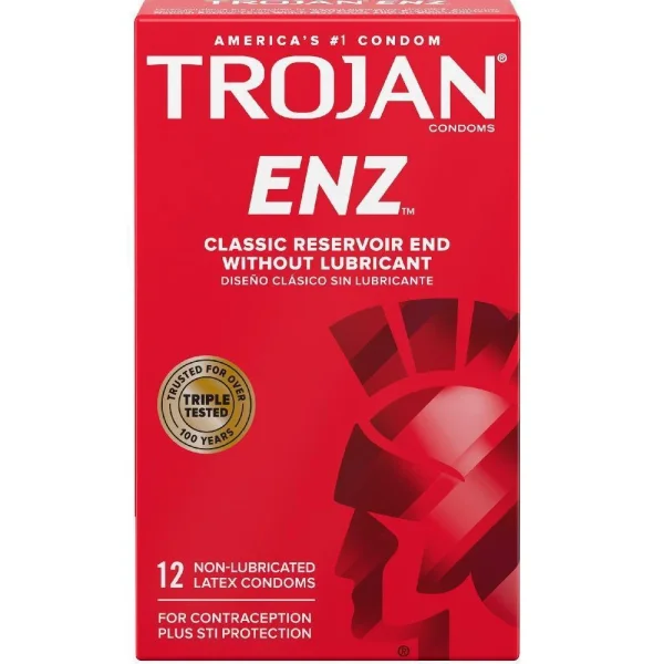 Trojan ENZ Condoms Without Lube | Dry Condoms