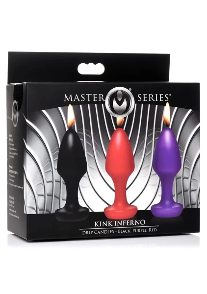 Kink Inferno Drip Candles - Black, Purple, Red