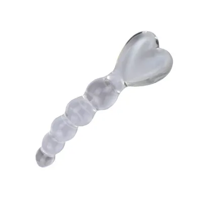 Love Heart Glass Plug Clear 7 4 Inch