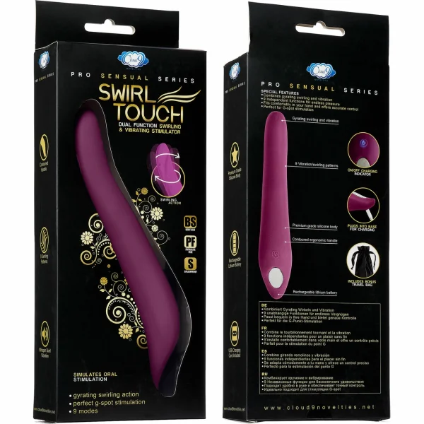 Cloud 9 Swirl Touch Dual Function Swirling & Vibrating Rechargeable G-Spot Stimulator - Plum