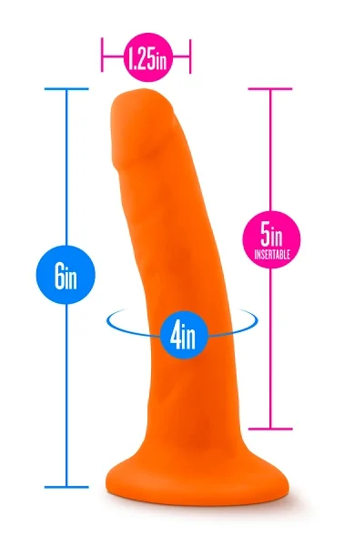 Blush Neo Neon Orange 6 Inch Dual Density Cock — image 9 of 13