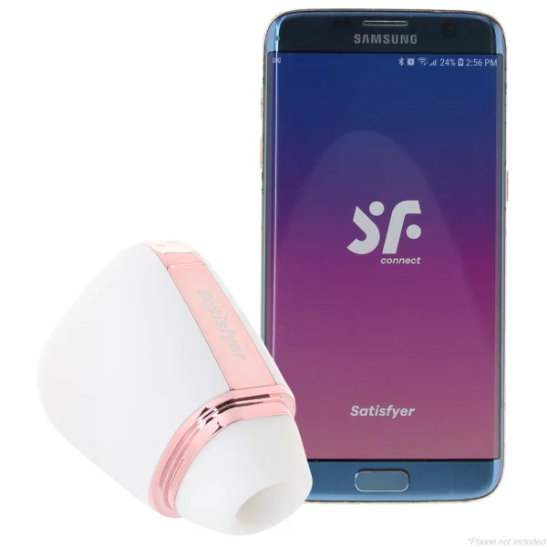 Satisfyer Love Triangle Pressure Wave Rechargeable App Enabled Clitoral Stimulator - White
