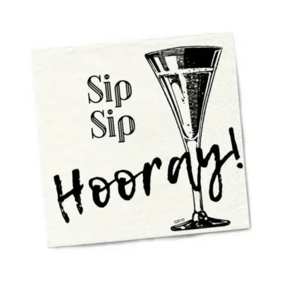 Games Novelty Twisted Wares Sip Sip Hooray Napkins 20 pack
