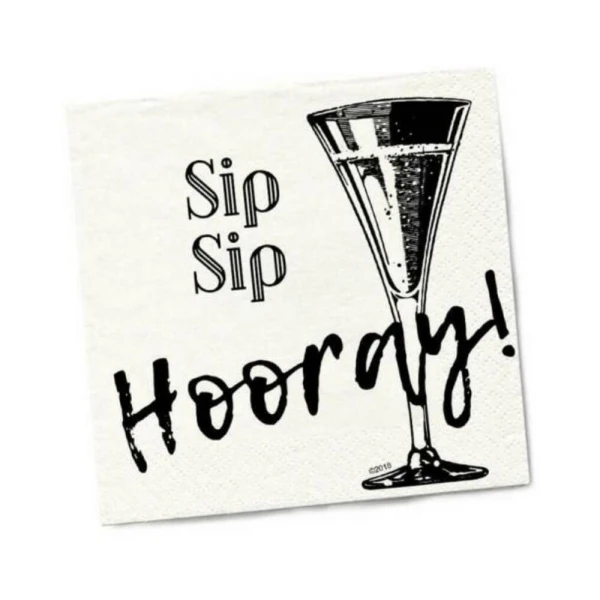 Games & Novelty: Twisted Wares Sip Sip Hooray Napkins 20-pack