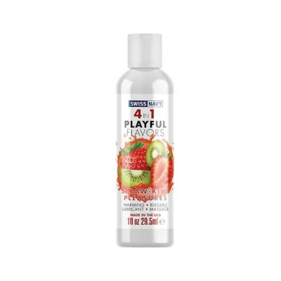 Swiss Navy 4 in 1 Playful Flavours Lubricant Straw kiwi Pleasures 30ml 30ml