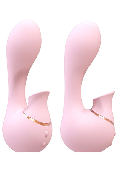 Shots Toys 5.5" Silicone Rabbit Vibrator with Air Wave Clitoral Stimulator